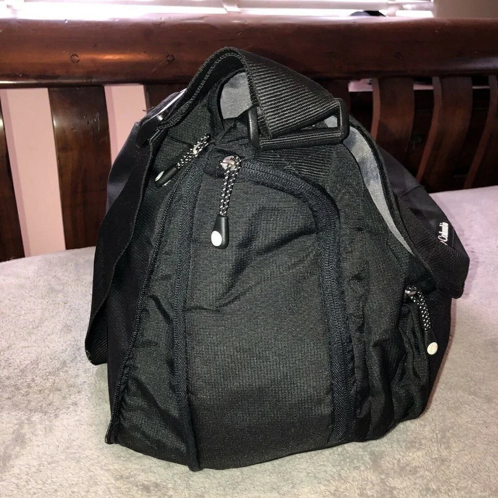 COLUMBIA Black Messenger Diaper Baby Bag with Shoulder Strap
